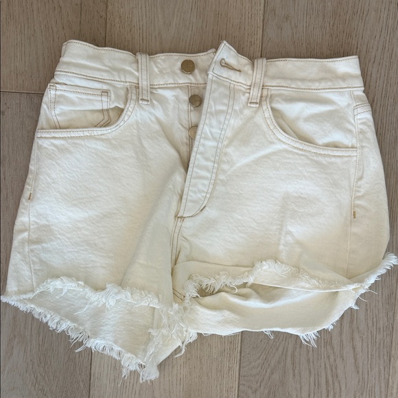Joe's Jeans Cream Frayed Jean Shorts - Picture 1 of 2